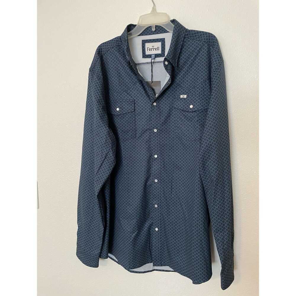 New Ferrell Brand Long Sleeve Snap Closure Shirt Men's US Size XXL